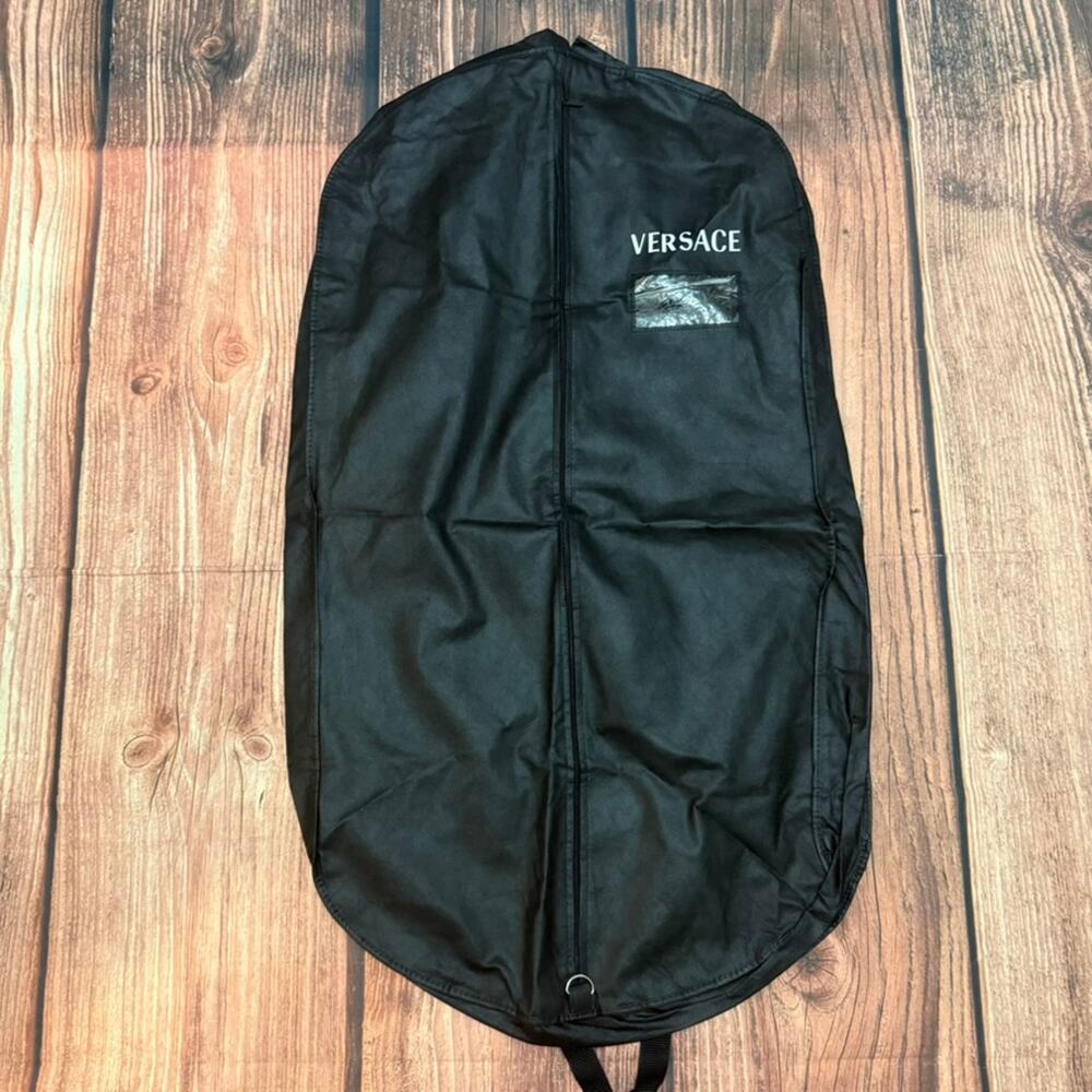 Versace Garment Bag Suit Jacket Travel Cover Black Full Zip ID Window